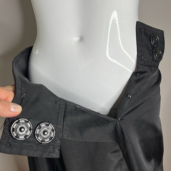 Giambattista Valli US Sz 6 Black 100% Heavy Silk 29” Midi A Line Skirt - Picture 4 of 10